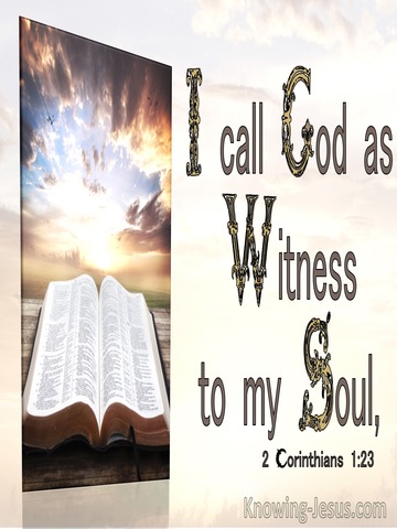 2 Corinthians 1:23 God As Witness To My Soul (brown)